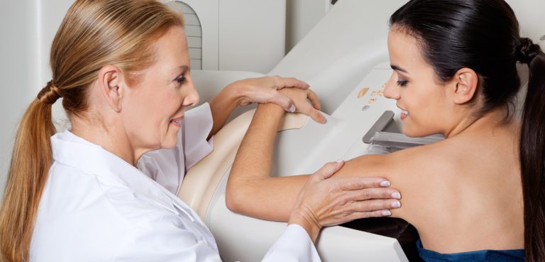 screening mammography with patient